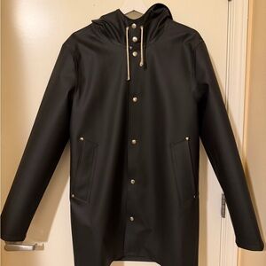 Stutterheim Black Hooded Raincoat